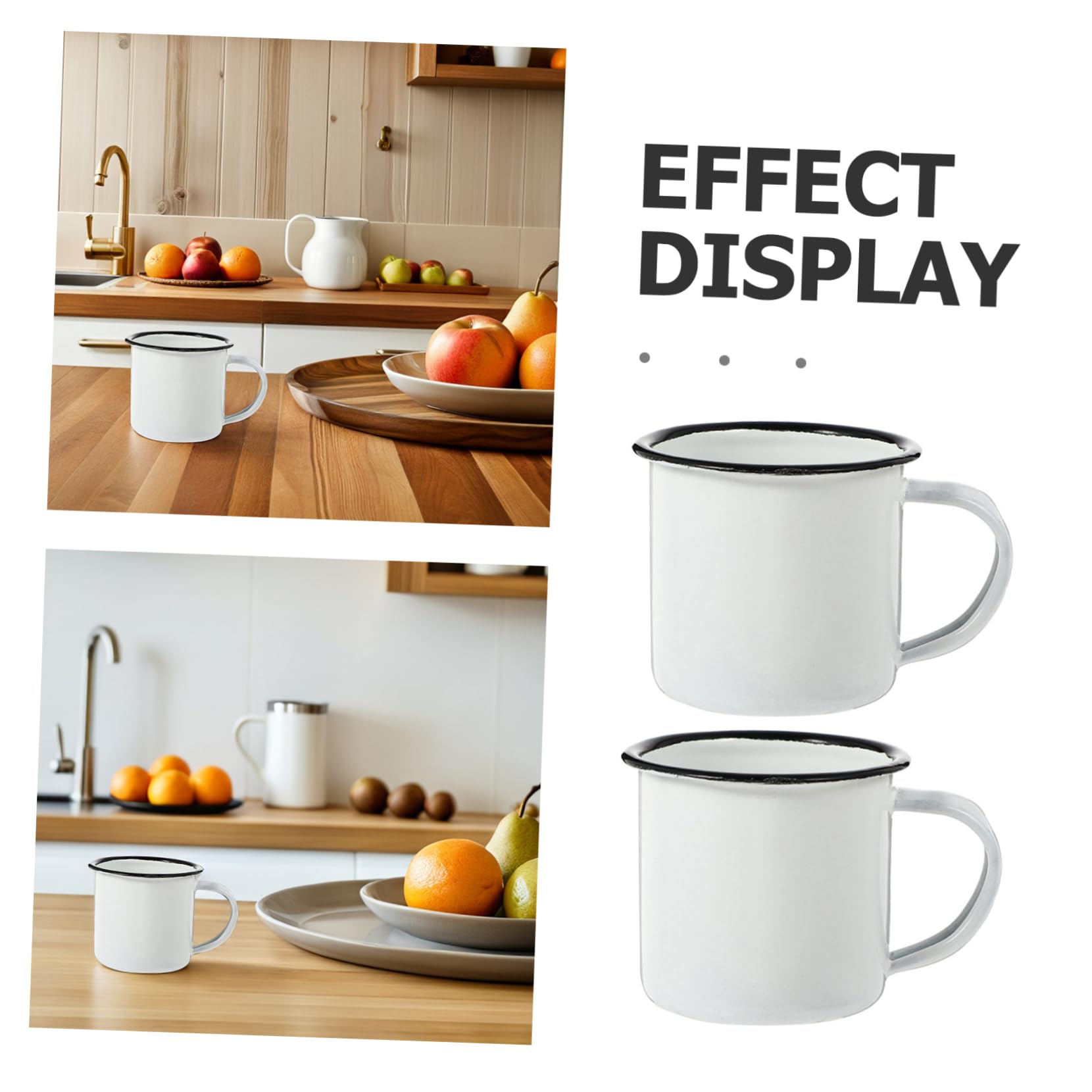 UKCOCO Tazas De Esmalte Retro De Resistentes Y Multiusos Tazas Metálicas Pequeñas Para Café Leche Y Camping Diseño Vintage Fácil De Limpiar Y Duradero 2 Piezas X 5