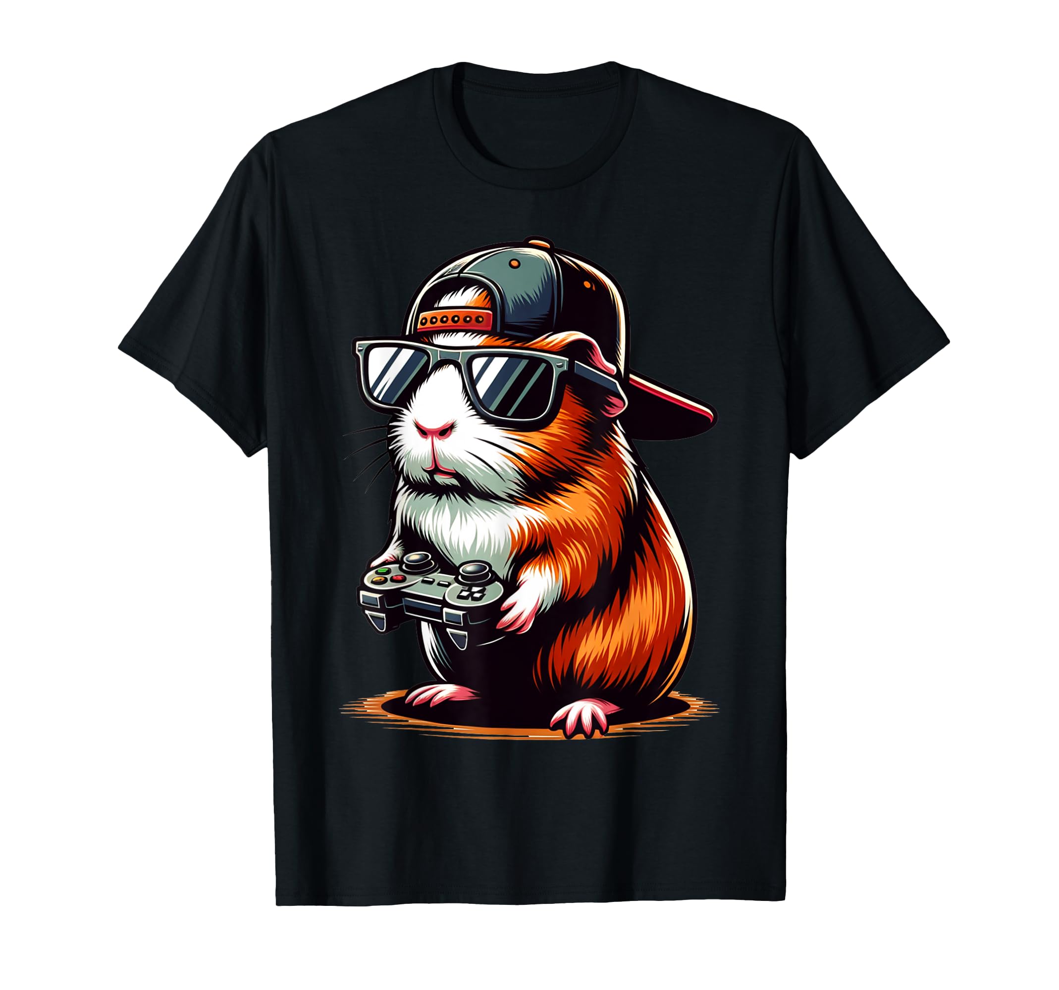 Cool Guinea Pig Playing Video Games. Funny Gamer Guinea Pig T-Shirt