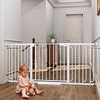 Vista 12 de Cumbor Puerta para bebés de 29.7-54.2" de ancho para escaleras, Ganadora de los Premios Mom's Choice Awards - Puerta para perros con cierre