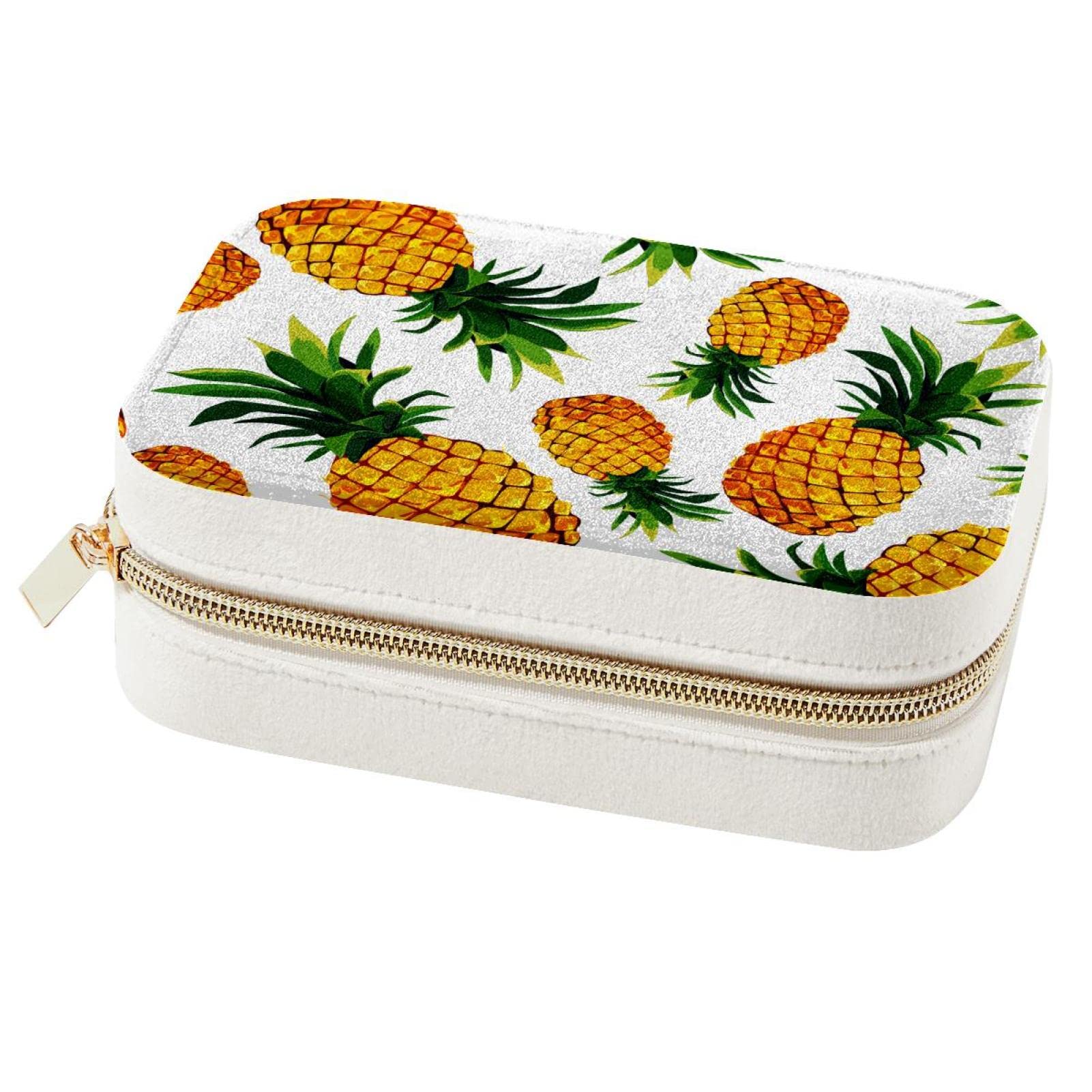 Organiseur bijoux voyage ananas blanc contre les nœuds