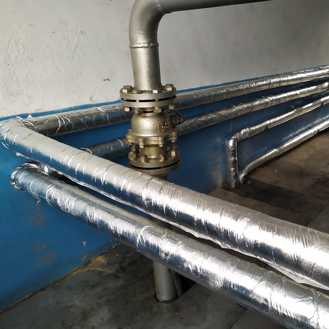 ID 27mm~273mm｜Espesor 30mm/50mm｜Longitud 100cm Aislamiento De Tuberías De Lana De Vidrio, Tubo De Aislamiento De Tuberías De Agua, Tubo Aislamiento De Aluminio(60mmX30mm (2-3/8inX1-1/6in))