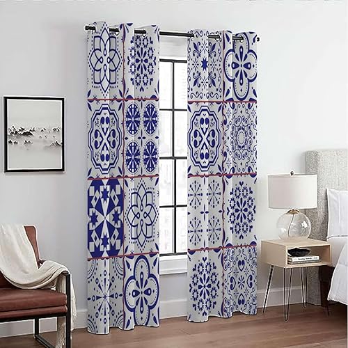 Miniatura 3 de Cortinas marroquíes con aislamiento térmico con ojales y reducción de ruido para ventana, cortinas en tonos modernos, 2 paneles de 28 pulgadas de