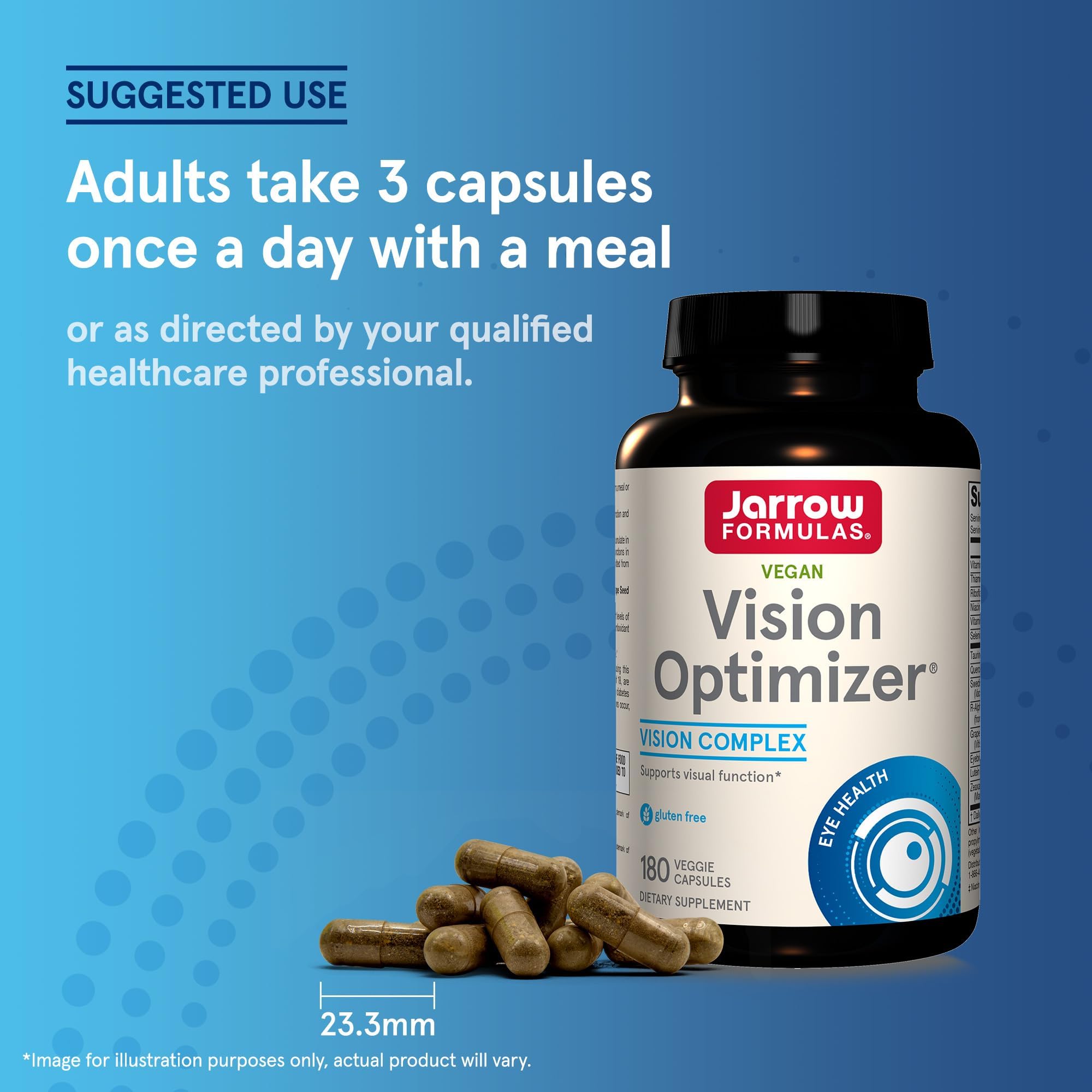 Jarrow Formulas Vision Optimizer Supports Visual Function - Contains More Than 10 Vitamins, Phytonutrients & Herbs, 60 Servings, 180 Count