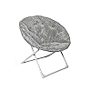 Amazon Basics Comfortable Faux Fur Saucer Shaped Chair with Foldable Metal Frame, Grey, 32.3"D x 27.2"W x 32.3"H