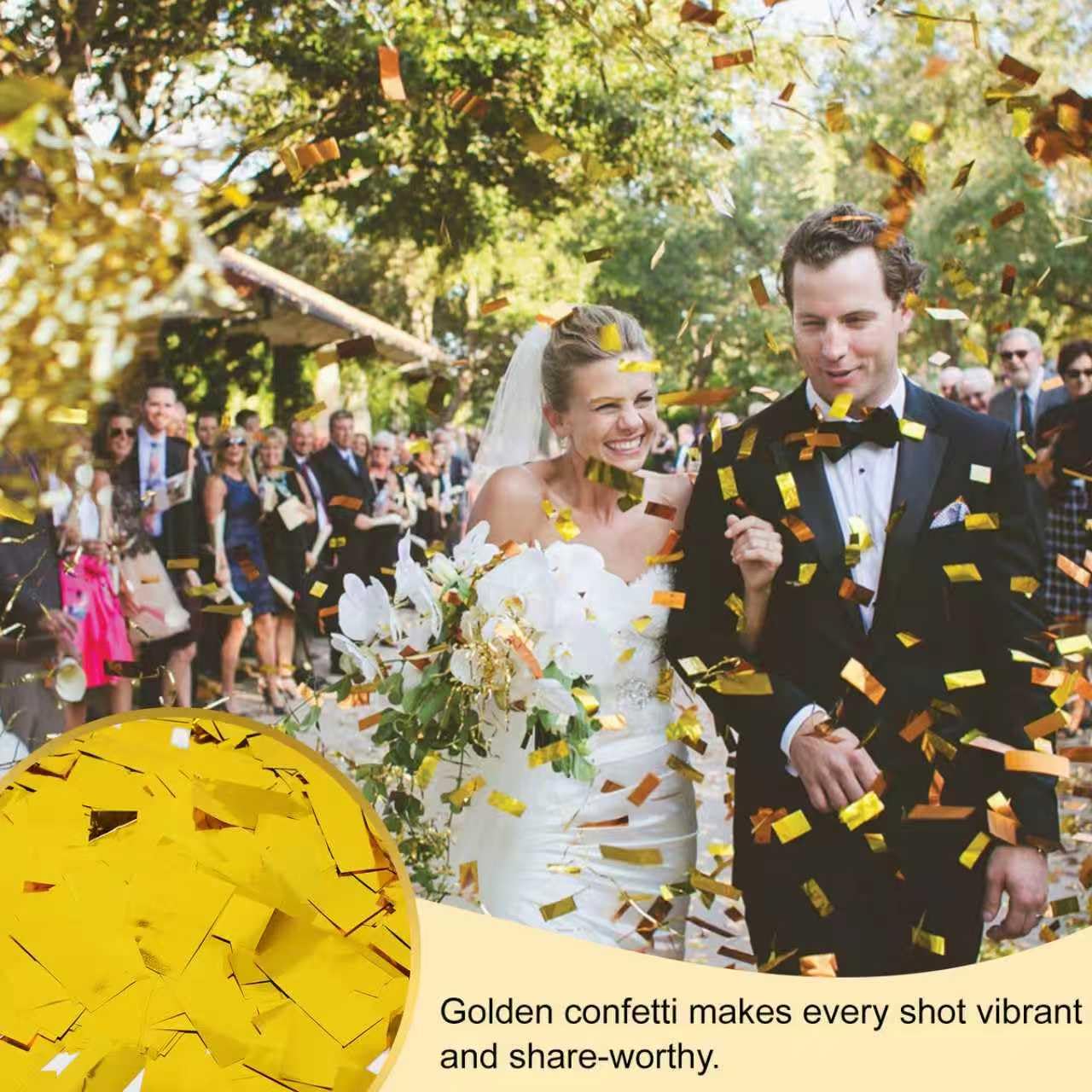 30,5 cm goldene Konfettikanone | 5 Stück Partykanonen für Hochzeiten, Neujahr, Abschlussfeiern, Jubiläen und jede Feier