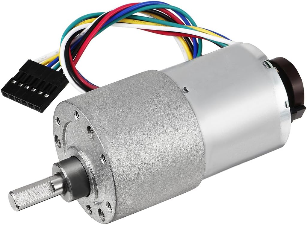 Moteur DC 24V Avec Réducteur Et Encodeur 530RPM 18.8:1 - Uxcell 37DX52L - NEUF
