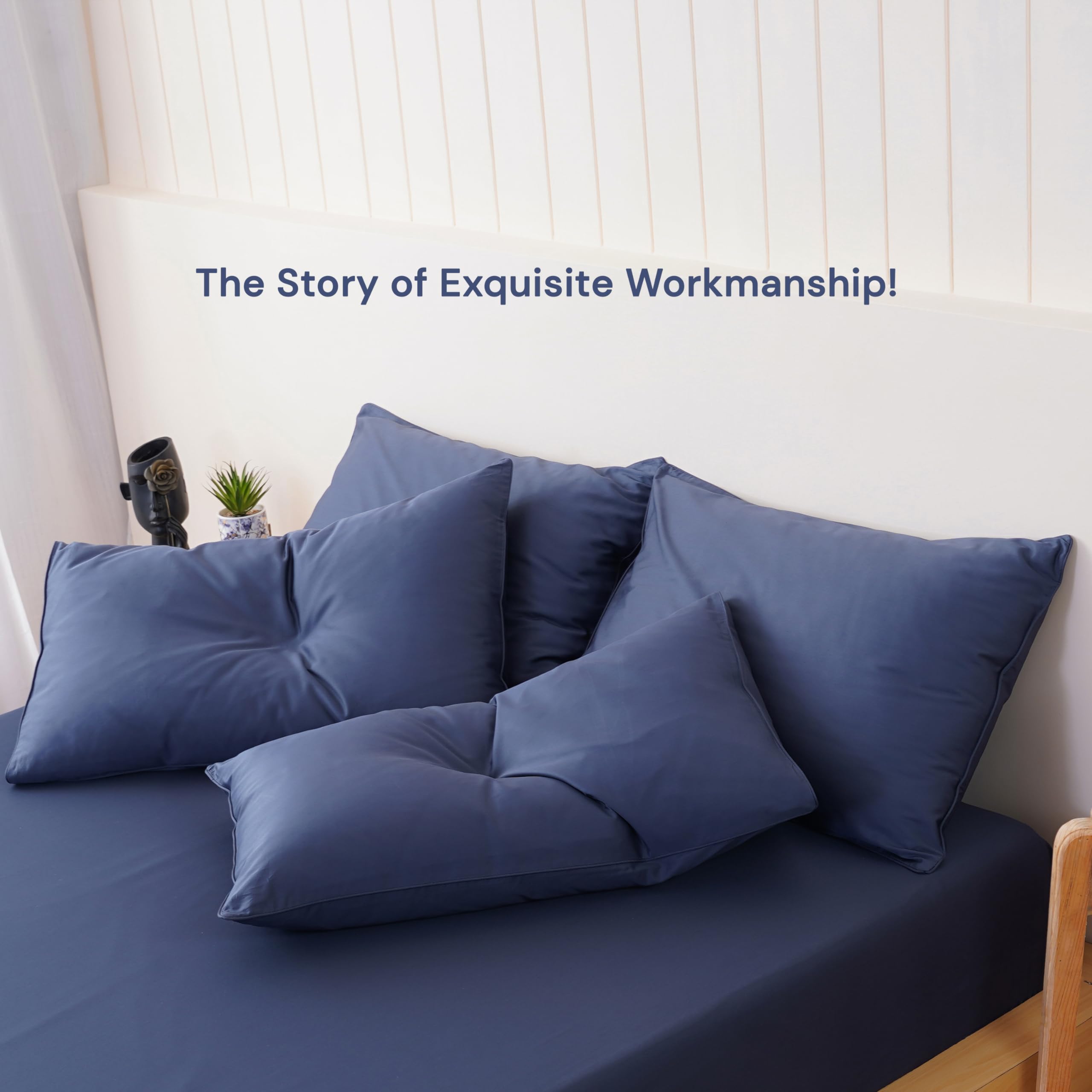 Sheet Story 100% Egyptian Cotton Pillow Cases 2 Pack, 50x75cm Size, 400 Thread Count - Image 3