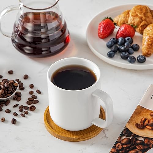 Miniatura 8 de vancasso Juego de 6 tazas de café de porcelana, tazas de café de cerámica de 16 onzas para té caliente americano, café helado, café frío, cacao y