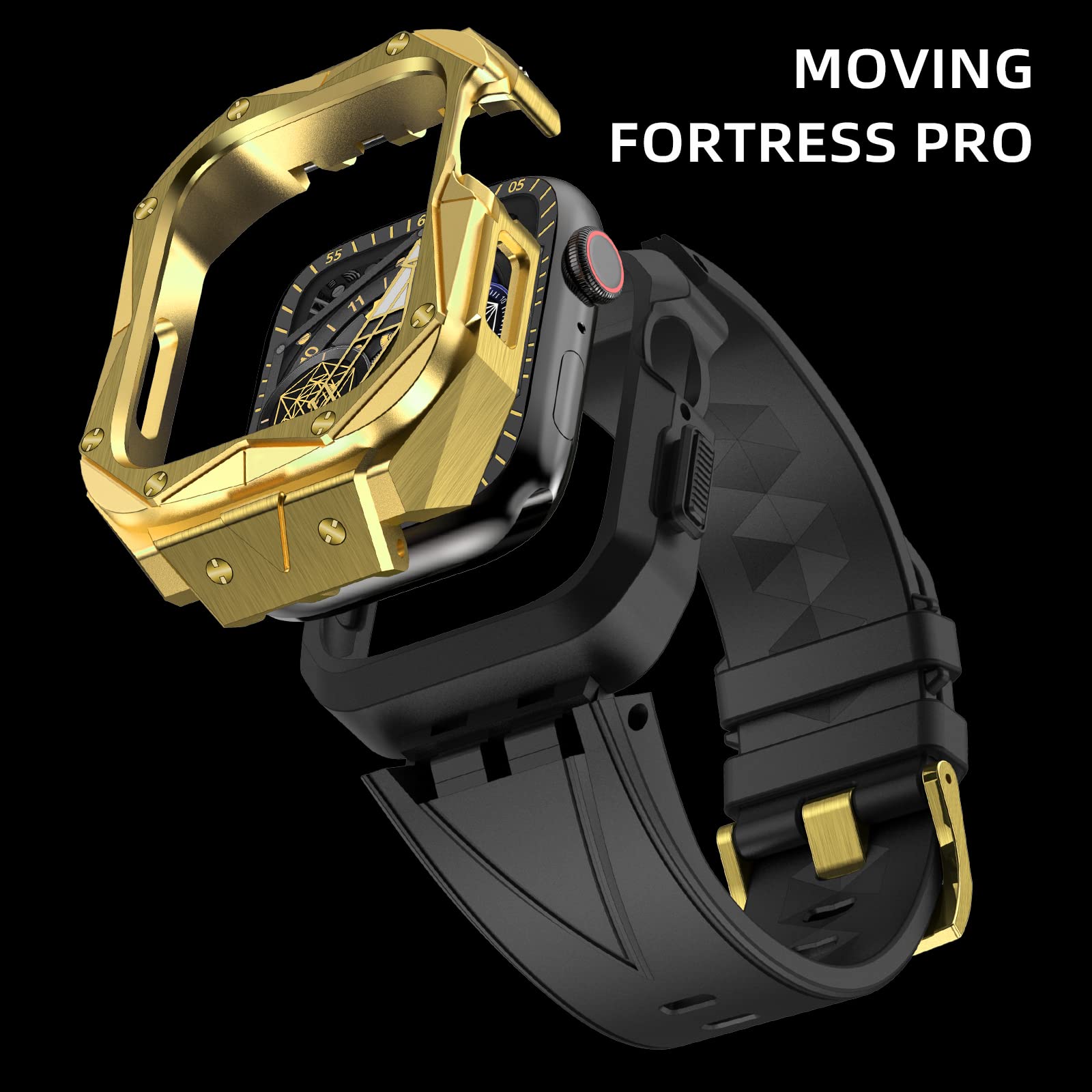 DAZE - Custodia protettiva compatibile con Apple Watch serie 9, 8, 7, 6, con custodia da 44 mm e 45 mm, in silicone monopezzo, resistente agli urti, in TPU durevole