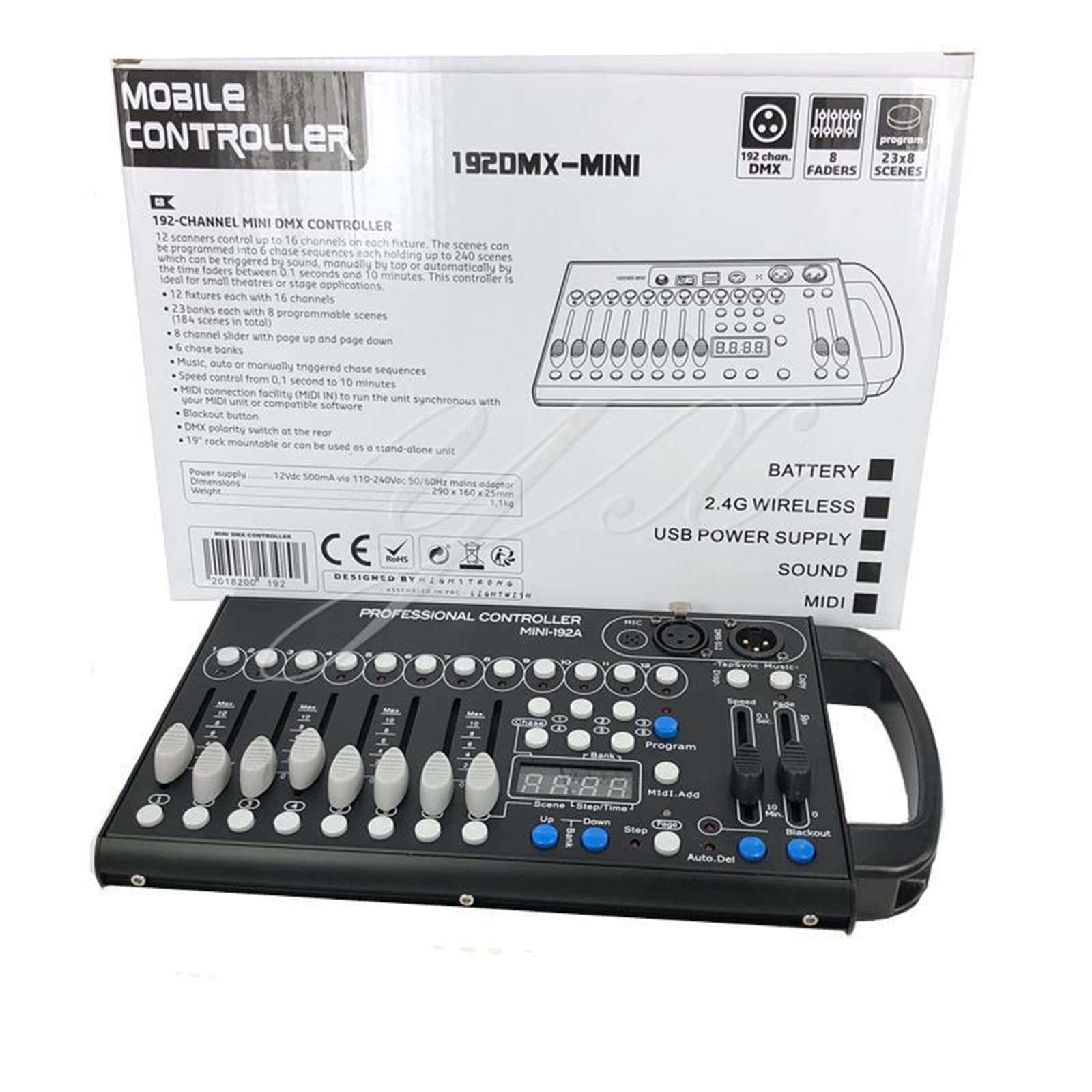 Console Dmx512 PortáTil Ultrafino, Controlador De IluminaçãO De