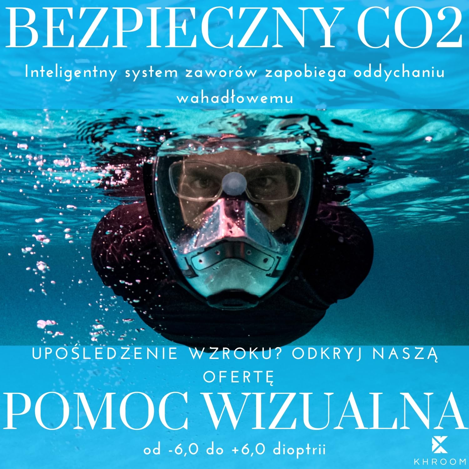 Maska do snorkelingu Khroom CO2 bezpieczna dla dzieci w wieku od 3 lat | testowana* przez TÜV Rheinland | maska pełnotwarzowa do snorkelingu - Seaview BC Unicorn/Shark