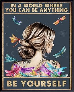 Positive Quotes Boho Wall Art & Decor - Encouragement Gifts for Women, Teens, Girls - Motivational Posters - Inspirational Sayings - Hippie Bohemian Decor, Positive Affirmations - Dragonfly Decoration