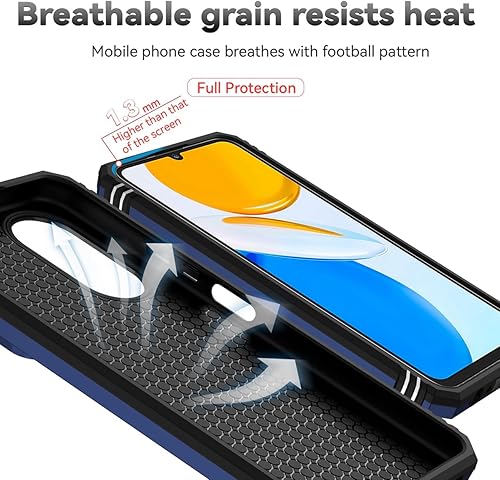 Miniatura 7 de Funda para Honor X7, CMA-LX2 CMA-LX1 con protector de pantalla de vidrio templado y cubierta de cámara deslizante, soporte de anillo giratorio de