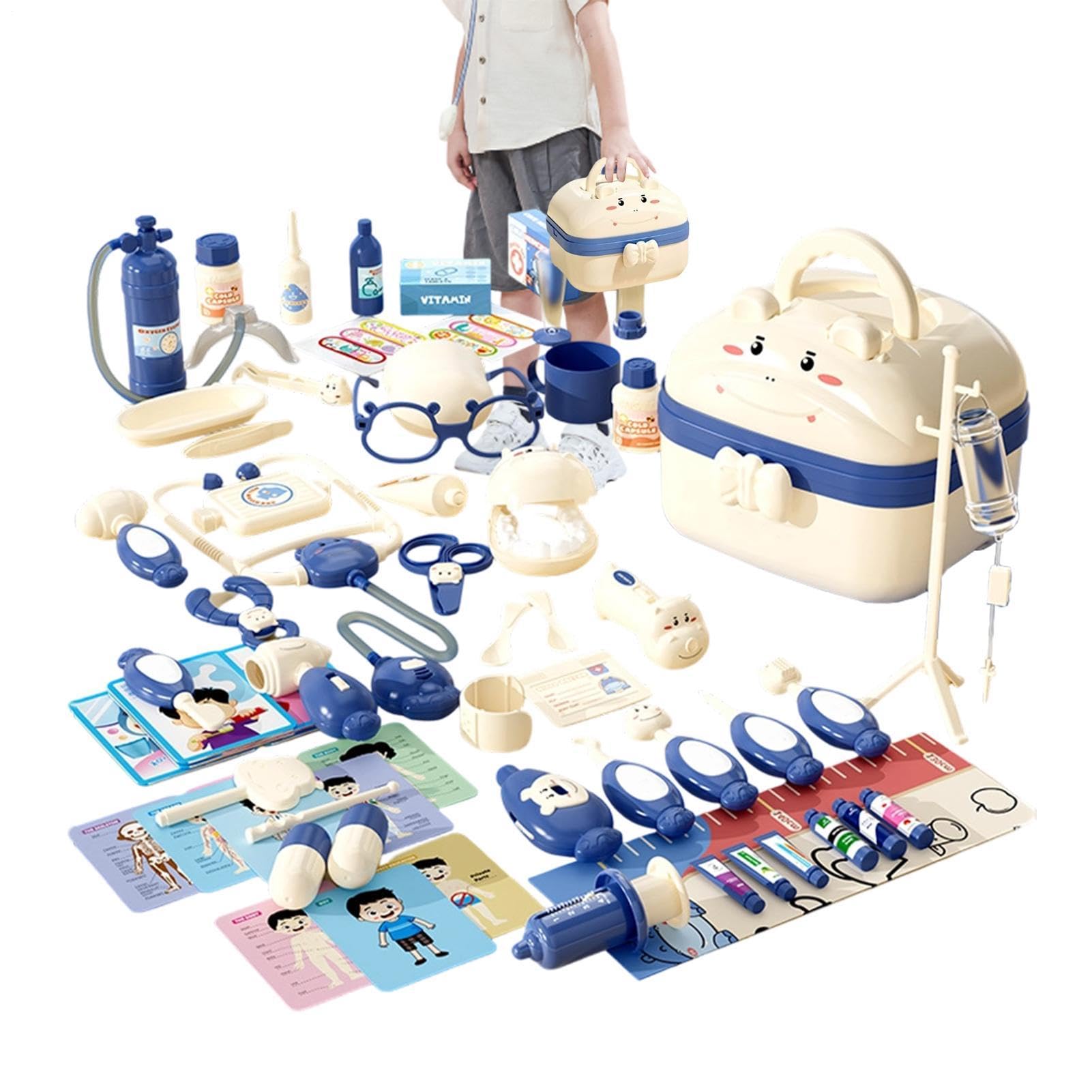 Conjunto de Médicos Niños - Juego De Roles Con Diseño De Maletas Para | Niños Con Médicos Fingiendo Juego - Iluminación Y Efectos De Sonido, Juego De Roles Para Fingir Juego Y Cosplay, Niños