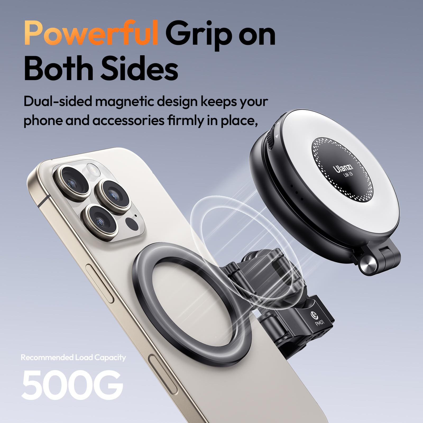 ULANZI PM01 Magnetische Erweiterungshalterung für DJI Osmo Pocket 3 4, Aluminium Magnetischer Halterungsständer with Cold Shoe, Magnethalterung, Erweiterungsadapterhalter, DJI Osmo Pocket 3/4 Zubehör