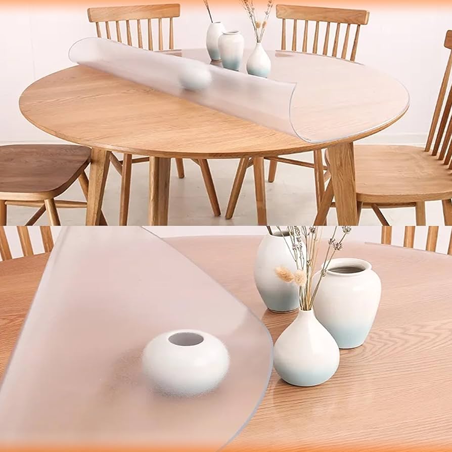 円卓 ダイニングテーブル 直径110cm × 高さ66cm 専用透明保護マット付 円卓 ダイニングテーブル 直径110cm × 高さ66cm 専用透明保護