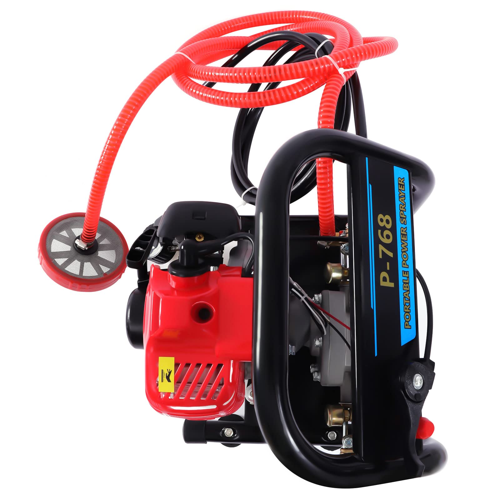 Dispositivo de pulverización de alta presión, DSYOGX rociador de motor de gasolina de 2 tiempos, dispositivo de pulverización de jardín con motor de alta presión, con manguera de alta presión y tanque