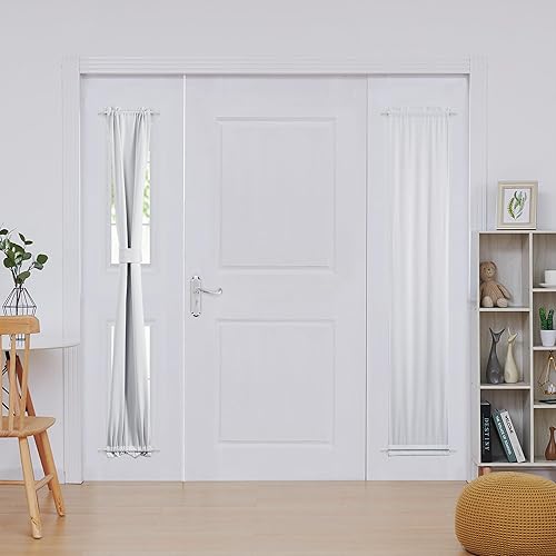 Miniatura 111 de Deconovo Cortina opaca de Navidad para puertas de vidrio y luces laterales, panel de privacidad con aislamiento térmico con doble bolsillo para