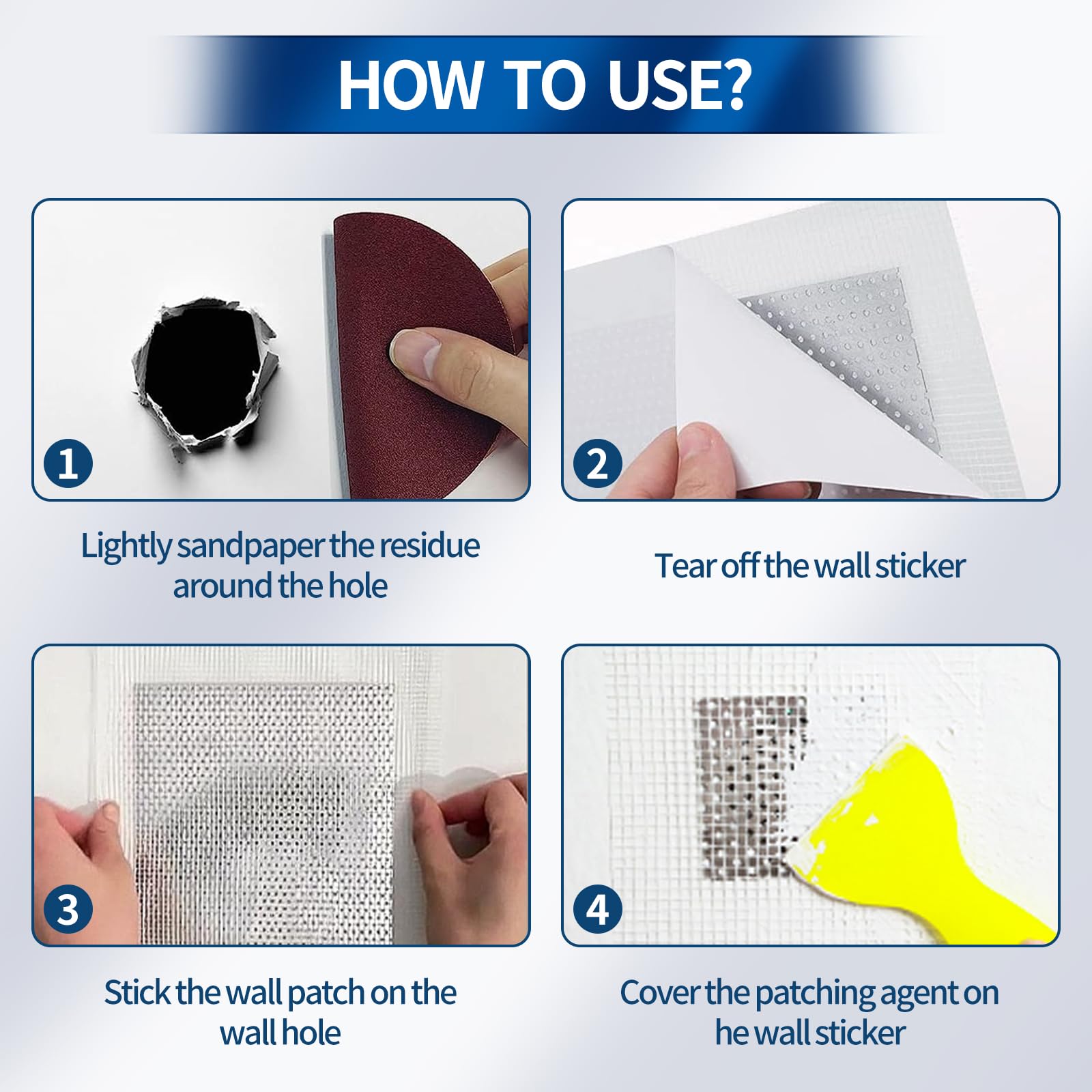 Snapklik.com : YuuKai Drywall Repair Kit, Upgraded Size, 4pcs