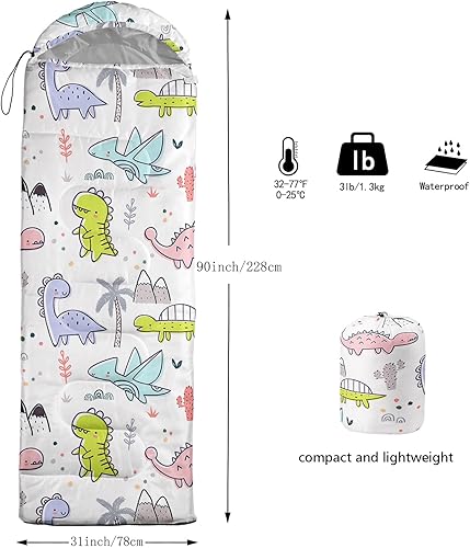 Miniatura 4 de Saco de dormir para camping, caballo de sirena, mariposa, cielo estrellado, 3 estaciones, clima cálido y fresco, ligero, sacos de dormir