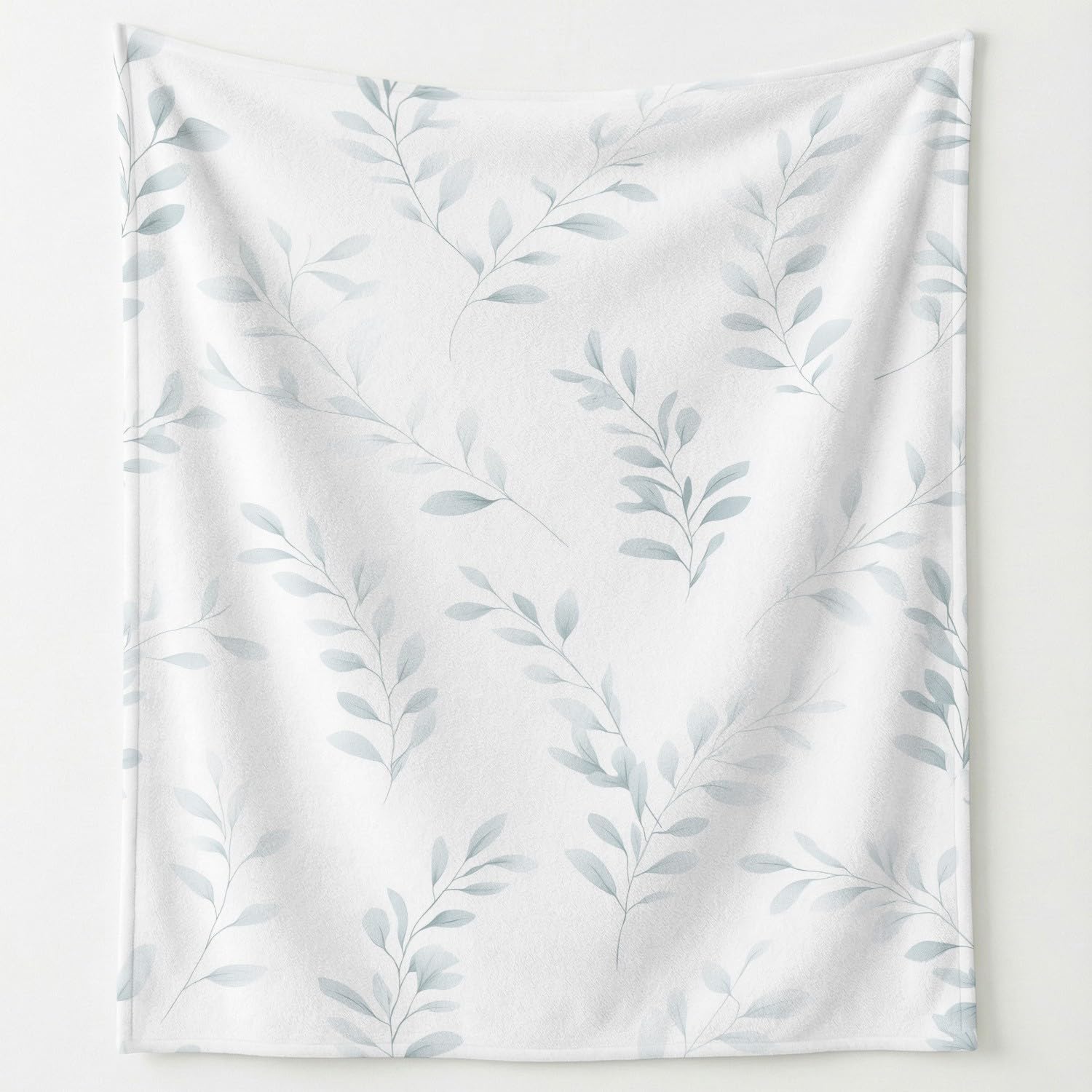 Manta de franela con hojas plateadas para cama y sofá de 150x180 cm