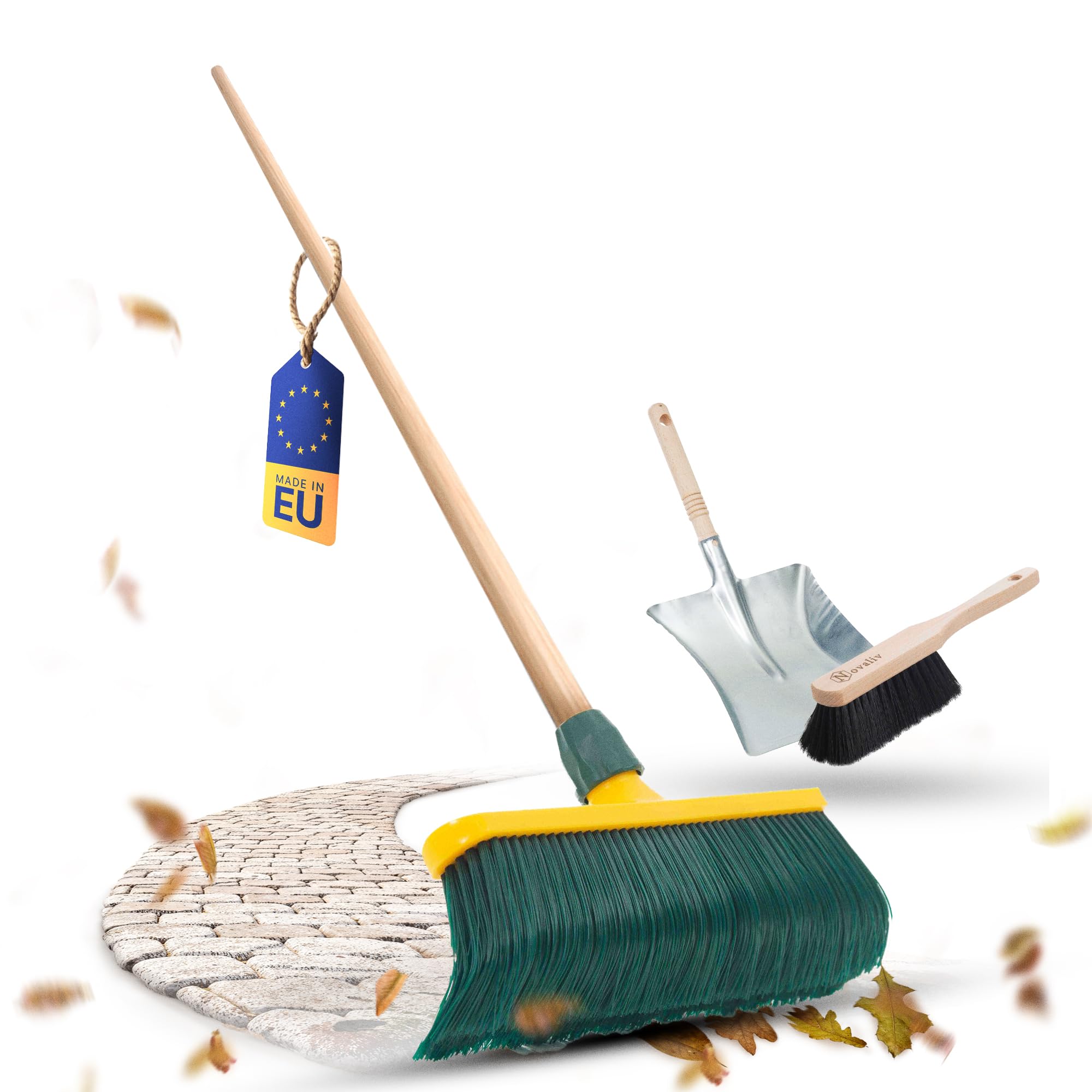 Novaliv Scopa per artigli in plastica, 30 cm, con setole in plastica, colore nero, per esterni