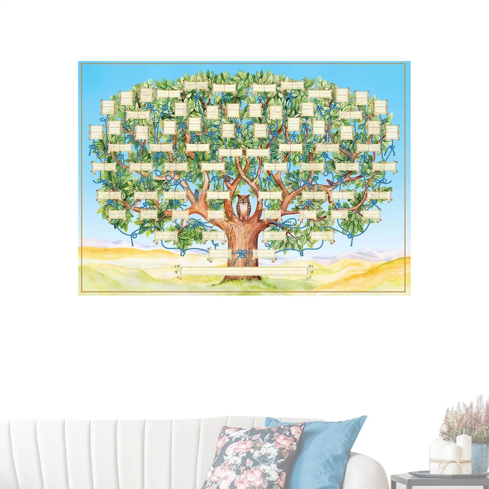 Plakat Drzewo Genealogiczne do Wypełnienia - Dekoracja Genealogiczna