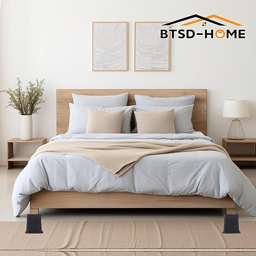 Miniatura 5 de BTSD-home Elevadores de cama de 2, 3 o 4 pulgadas, elevadores de muebles resistentes, ajustables, elevadores de cama, elevadores de mesa,