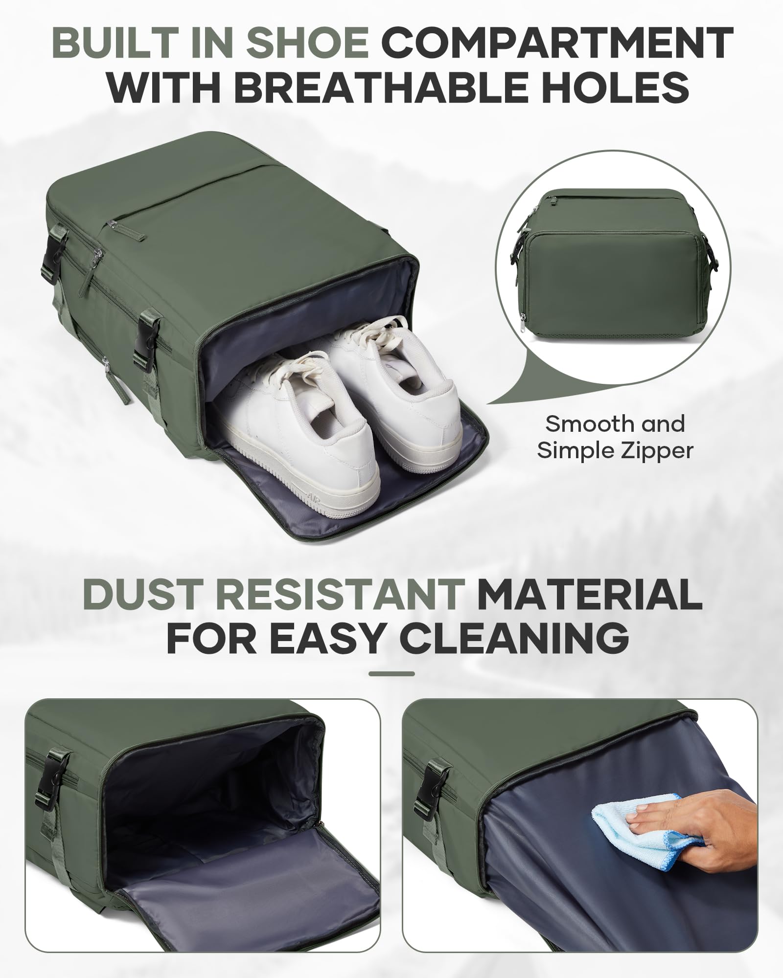 BJLFS Zaino da Viaggio con Sottovuoto Ryanair 40x30x20 Wizzair Bagaglio a mano 40x20x25 Ryanair con Pompa Borse da Cabina per Easyjet 45x36x20 con compressione sottovuoto,Zaino Casual per Laptop