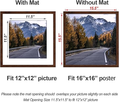 Vista 24 de Yaetm Portarretratos de 12 x 12 pulgadas con paspartú para fotos de 8 x 8 pulgadas, juego de 9 marcos cuadrados de 12 x 12 pulgadas, marco blanco