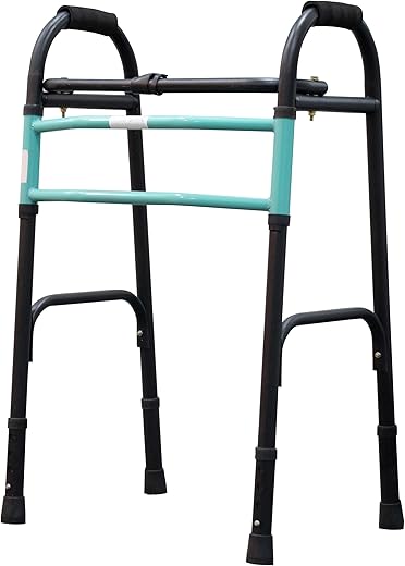 Healthshine Walker Fold Classic IND with Padded Hand Grip & Adjustable Height for Elderly, Post-Op & Pregnant Full Support | Folding Standard...