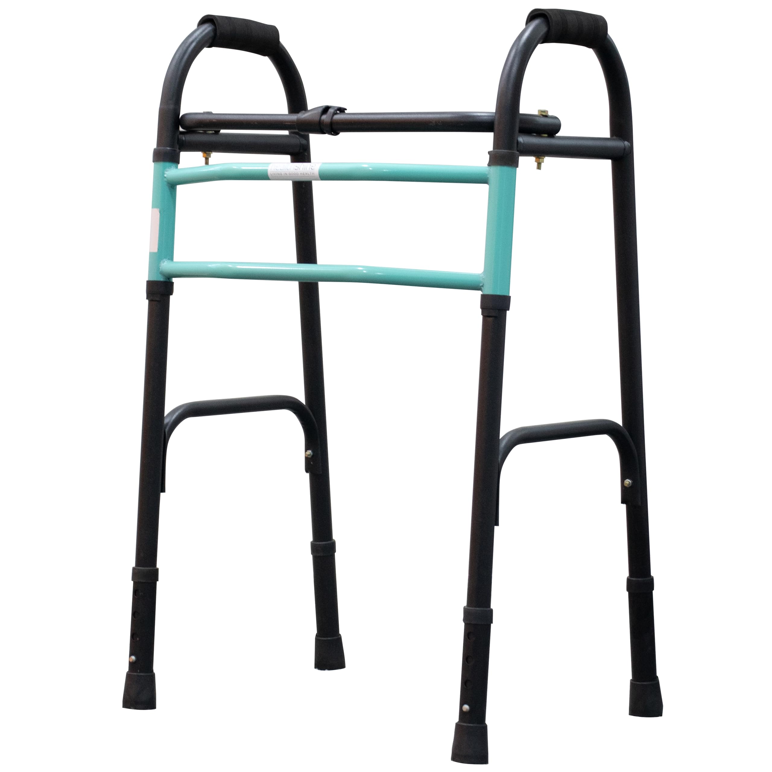 Walker Fold Classic IND with Padded Hand Grip & Adjustable Height for Elderly, Post-Op & Pregnant Full Support | Folding Standard Walker Made in India Available in Blue & Green Colors-image-34