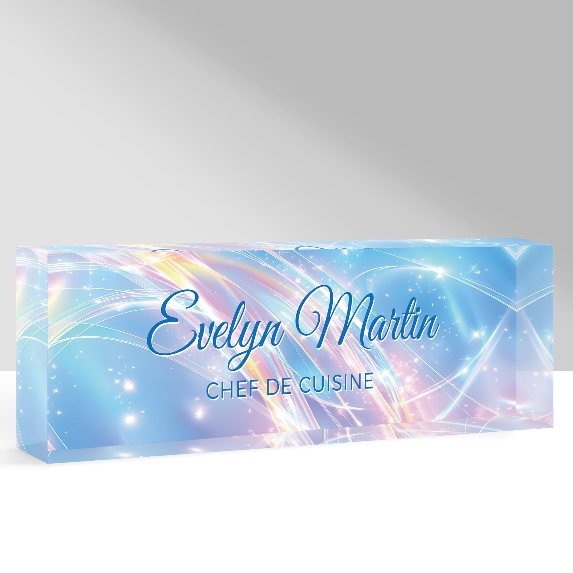 GifXify Custom Name Plate for Desk, Personalized Acrylic Office Name Sign with Name & Title, Elegant Desk Decor for Women Men, Employee Appreciation Gift (Dreamy)