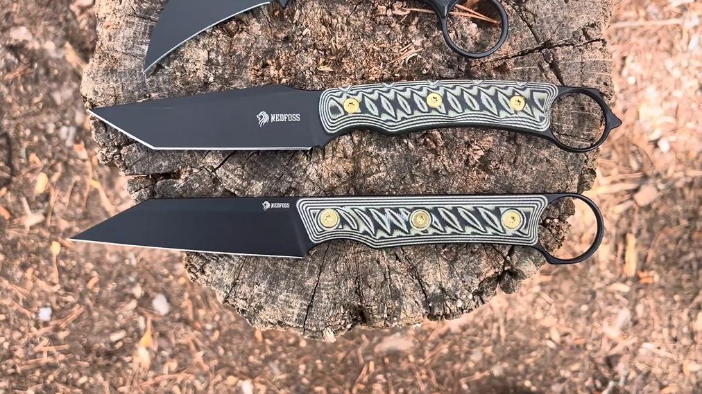 NedFoss RAVEN EDC Fixed Blade Knife with Sheath, 3.4