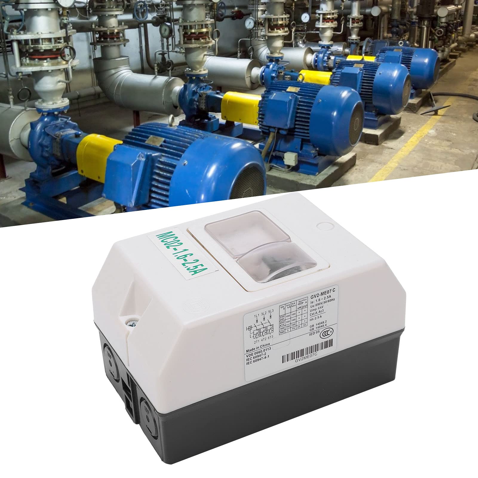 MC02-1.6-2.5a Interruttori salvamotore 220V/380V Interruttori automatici miniaturizzati 50/60Hz Protezione perdite Interruttore aria per motore elettrico