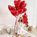 AMFIN (Pack of 73) I Love You & Heart Foil Balloon Decoration Items, Birthday, Anniversary, Valentine Day Combo - Red & Gold gallery image