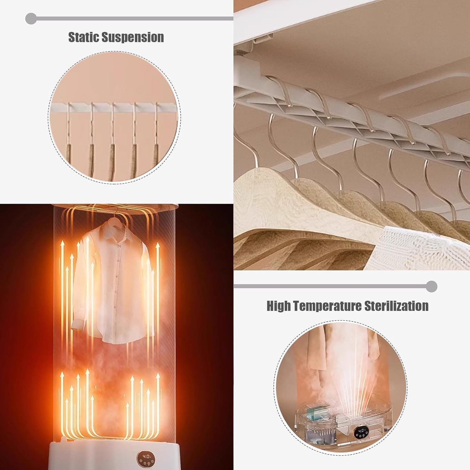 Clothes Dryer, Automatic Ironing Machine Portable Wireless Vertical Steam Iron Automatic Clothes Drying Rack