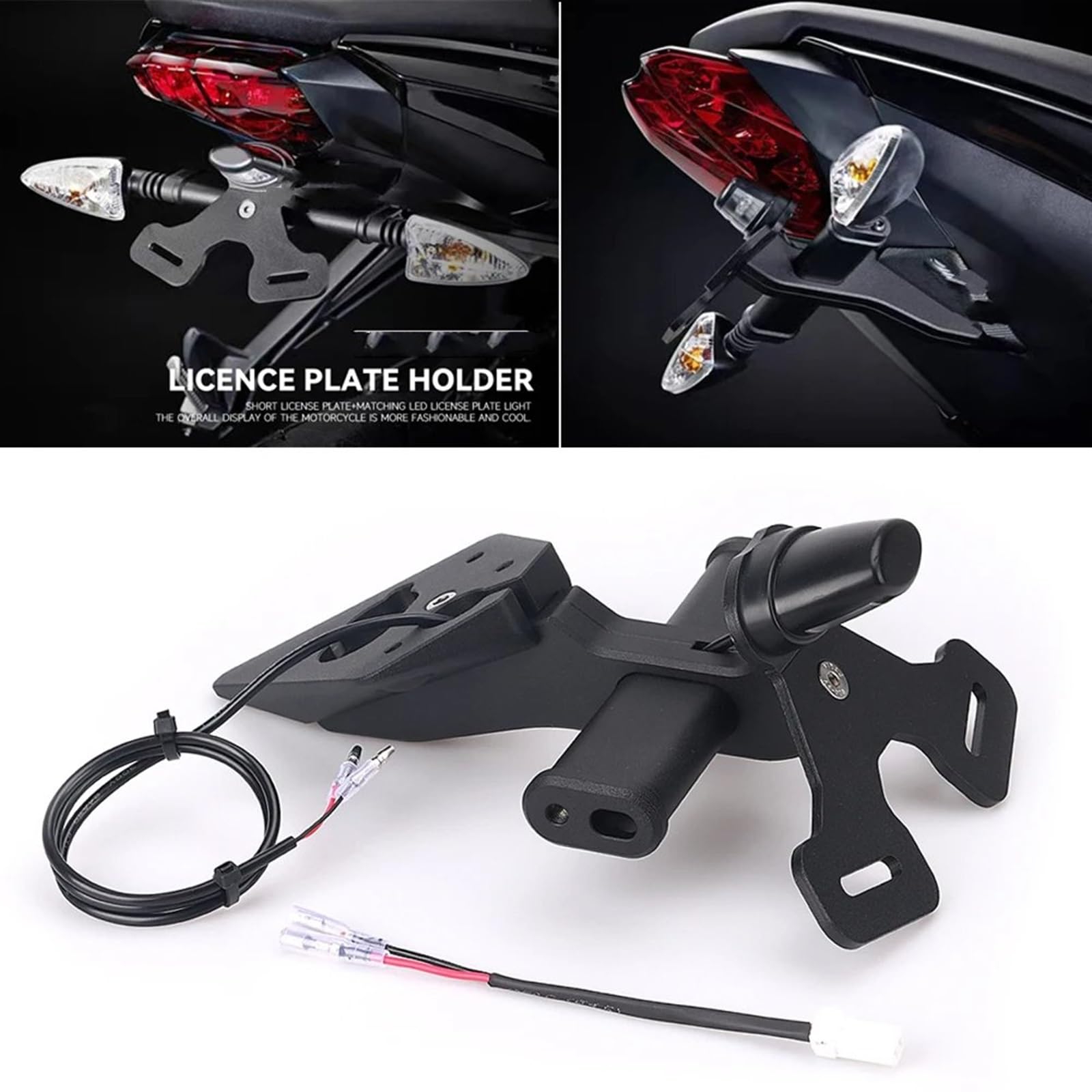 Portatarga Per Triumph Street Triple 765R/RS 2020-2024 - In Acciaio Al Carbonio Nero, Installazione Facile