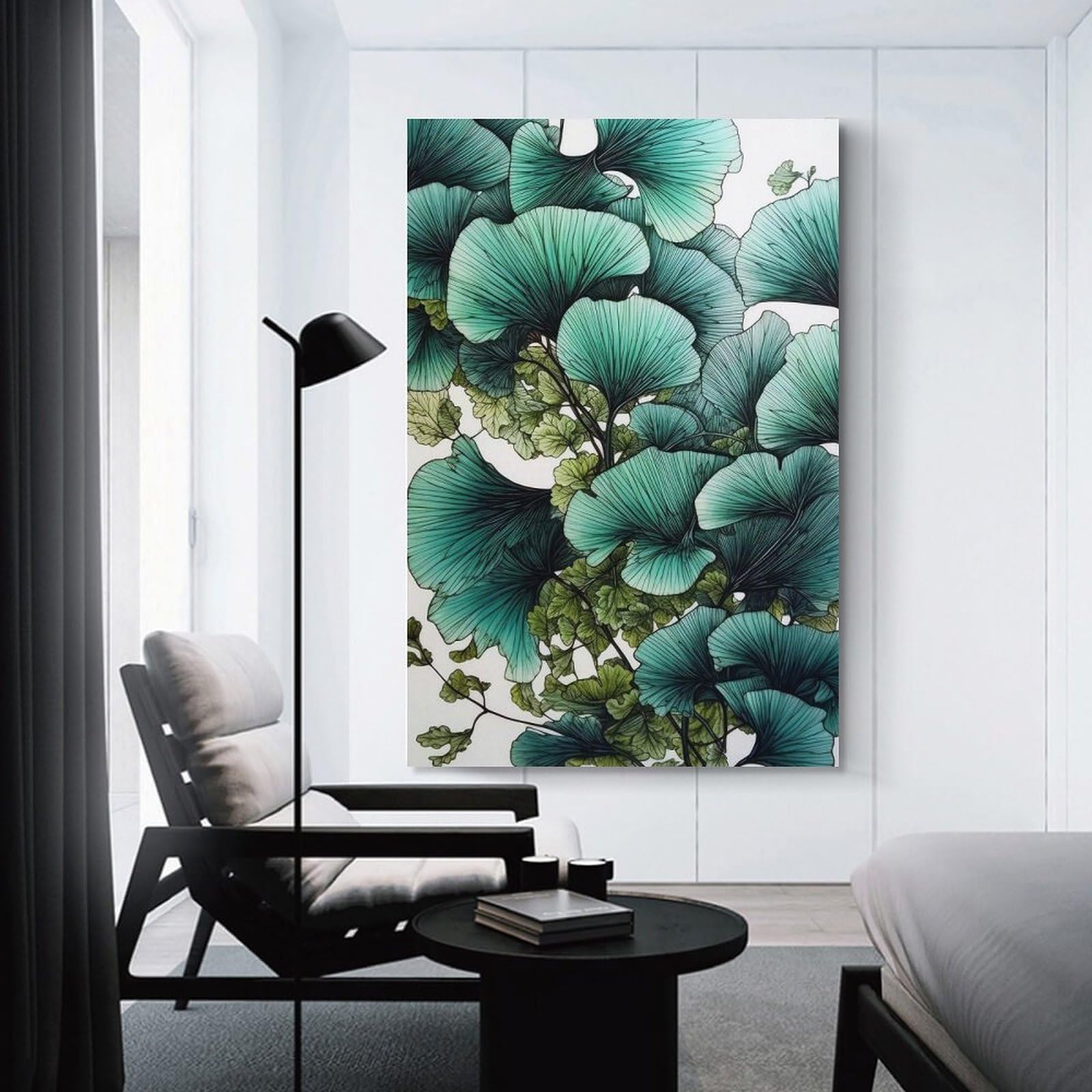 Junmoney Decorative Wall Artwork Ginko Biloba Nature Art, 24x36inch(60x90cm), for Living Room, Lounge Or Sitting Room, Modern Wall Decor for Cosy Interiors