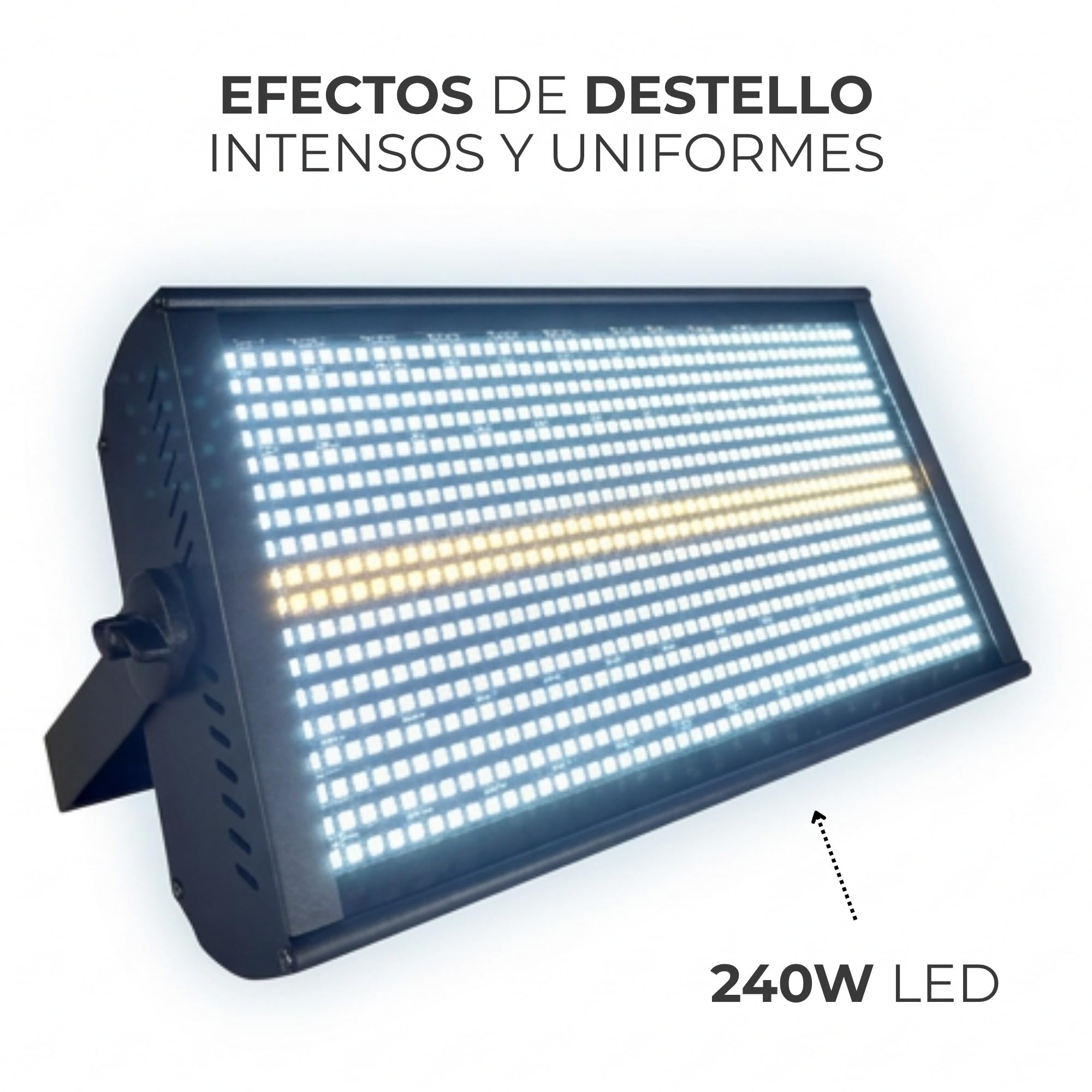 X SOUND & LIGHTING Luces Estroboscópicas Led ATOMIC 240W para Destellos Intensos, Uniformes y de Alto Impacto. Luz Estroboscopica que Combina Luces con Bajo Consumo Energético y Larga Vida Útil