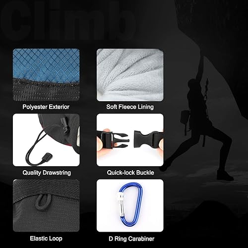 Miniatura 3 de MoKo Rock Climbing Chalk Bag, Bouldering Chalk Pot Bucket with Adjustable Belt & Carabiner Drawstring Climbing Gear