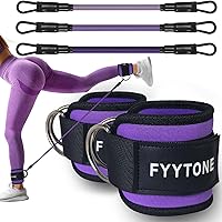 Vista 7 de Bandas de resistencia al tobillo con puños, entrenamiento de mujer para gimnasio en casa, ejercicio de glúteos en casa, correa de tobillo