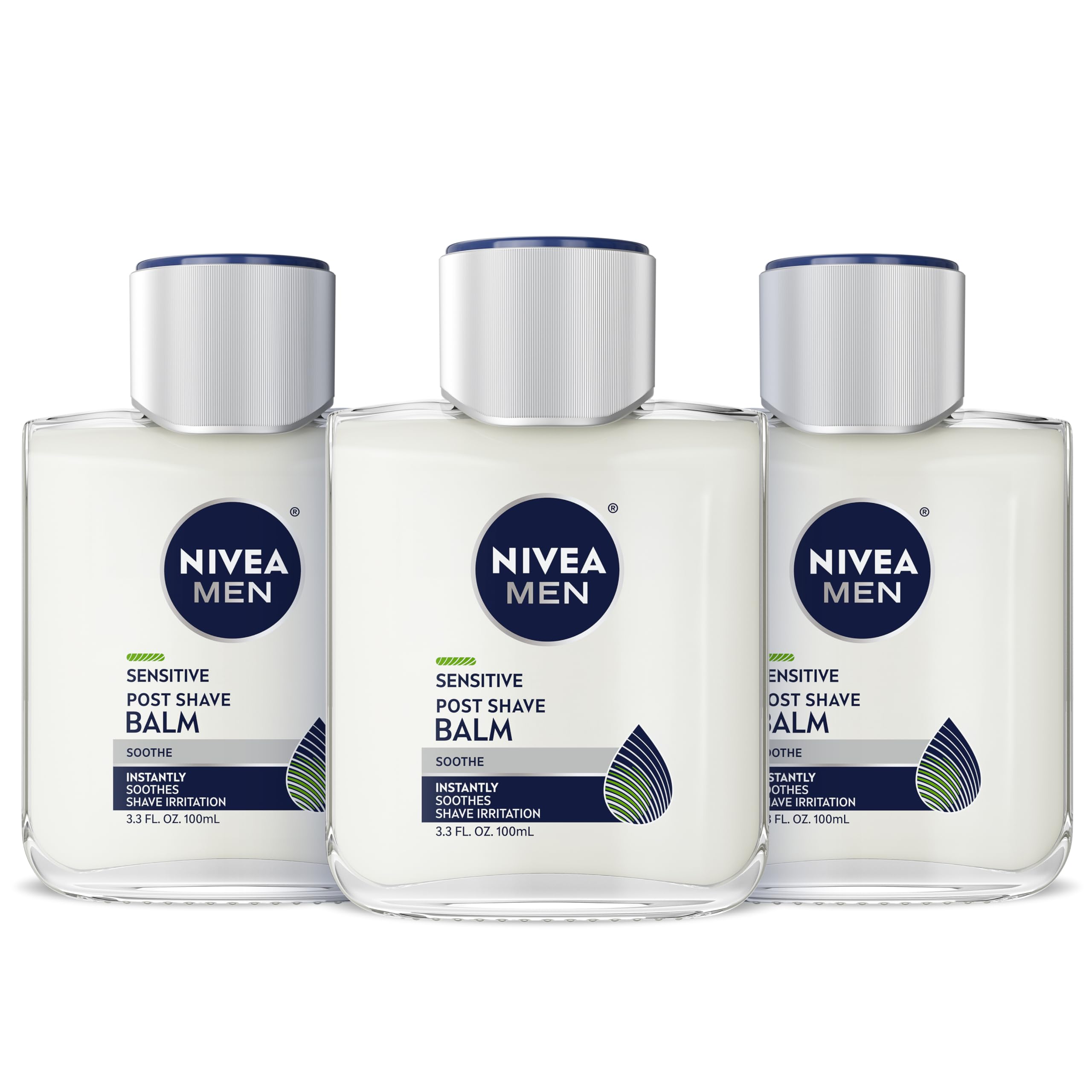 NIVEA Men Sensitive Post Shave Balm 3.3 Fluid Ounce (Pack of 3)