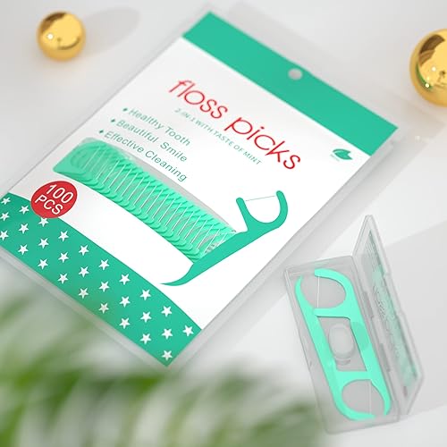 Miniatura 7 de Púas de hilo dental de menta, púas de dientes para adultos, 600 unidades con fundas de viaje portátiles