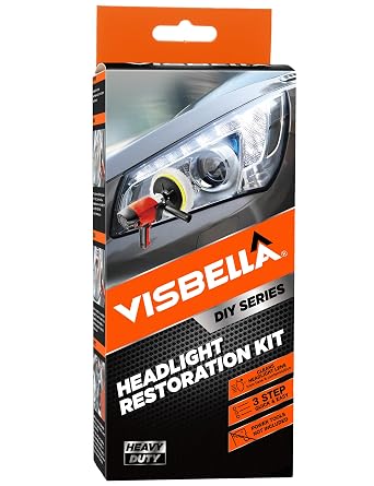 Visbella Auto Vehicle Headlight Restoration Kit, DIY Car Care Electric Repair Kit to Restore Oxidation Hazy Yellow Scratch for Headlights, Taillights, Fog or Directional Lights Electric Solution