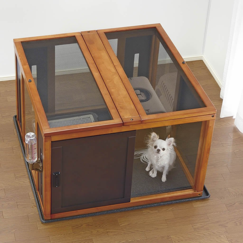 Amazon | リッチェル 木製スクエアペットルーム 90-90屋根面