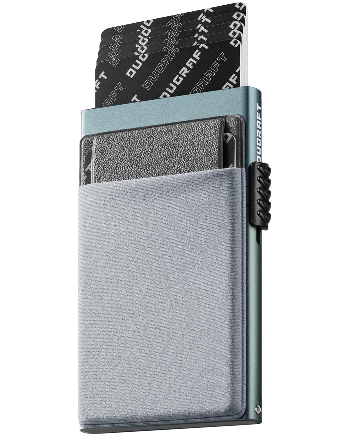 DUGRAFT Credit Card Holder with Money Pocket Mens Minimalist Slim Aluminum Metal Pop Up Wallet for Men RFID Blocking Business Card Holder with Gift