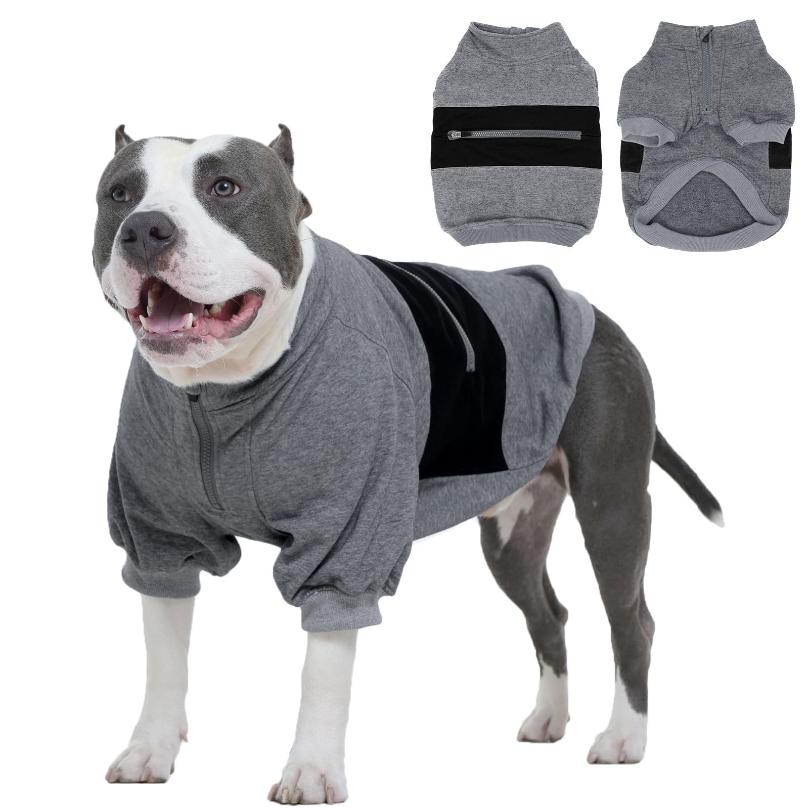 Kuoser Dog Sweatshirt, Winter Fall Warm Dog Sweater for Extra Large Sized Dogs Girl Boy, Cold Weather Pet Sweatshirts with Pocket Soft Doggie Pullover