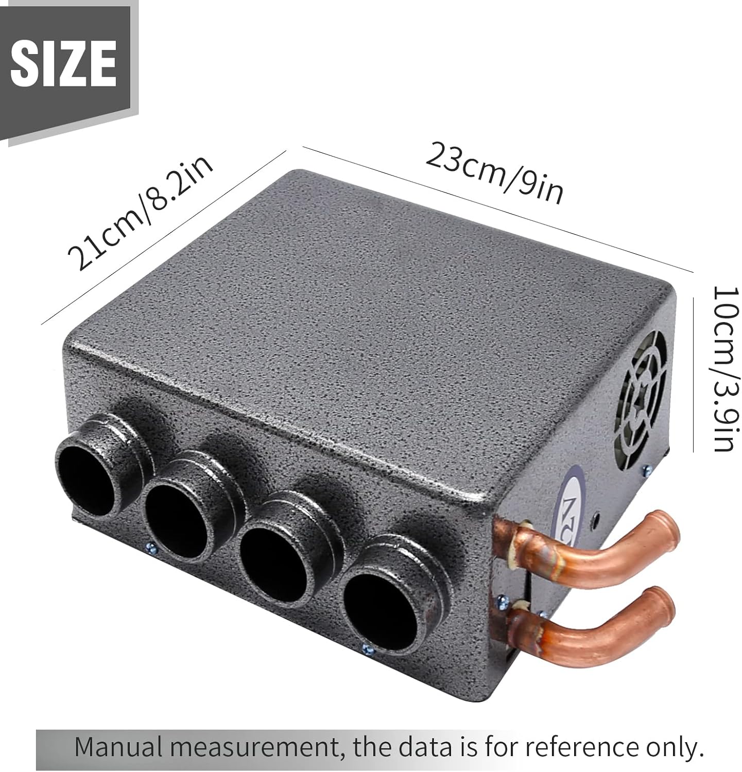 Saihisday 12V Car Auxiliary Heater, 4 Ports Universal Underdash Compact Auxiliary Heater, Winter Automotive Air Conditioner for Heating&Defrosting