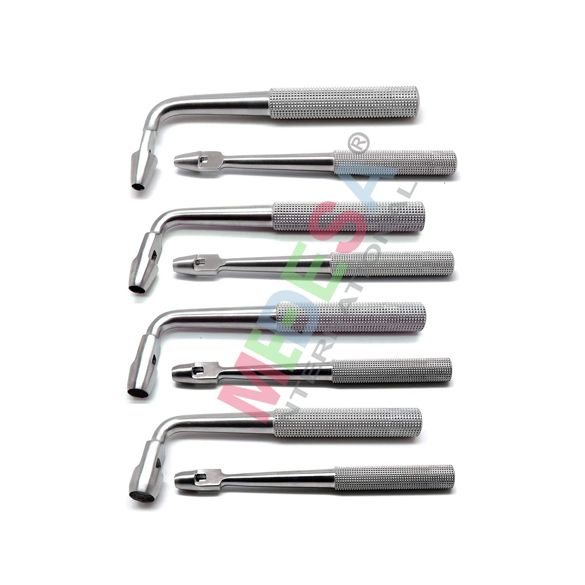 Dental Implant Tissue Punch Kit 8 Pcs with Handle Dental Implant Punching Kit Straight & Offset (Curved Angle) by MEDESA